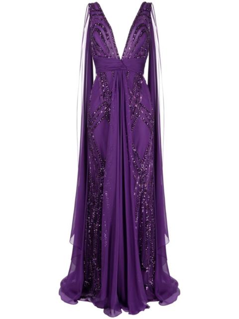 ZUHAIR MURAD beaded silk blend gown