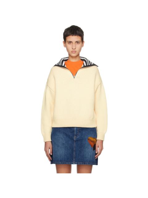 Marni Off-White Half-Zip Sweater