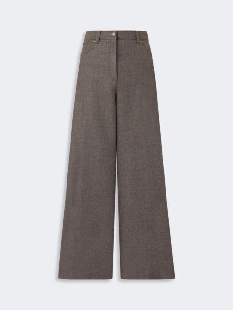 Max Mara GENNAIO Felted wool wide-leg trousers - BROWN GREY