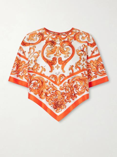 Dolce & Gabbana Printed Silk-twill Blouse
