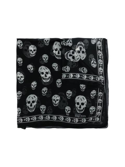 skull-print silk scarf