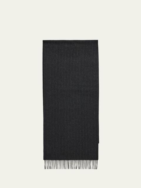 Loro Piana Men's Wool and Cashmere Pinstripe Scarf