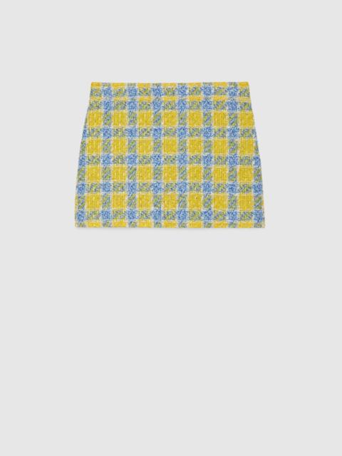 GUCCI Check lamé tweed skirt