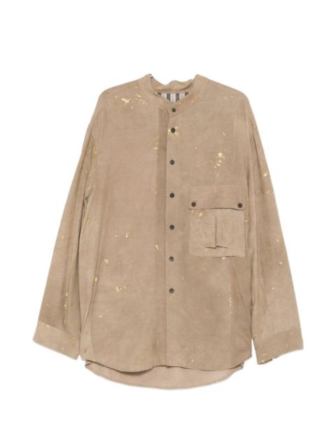 Ziggy Chen paint-splatter chest-pocket shirt