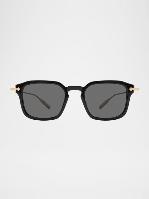 BARTON PERREIRA Men's Nolan Acetate & Titanium Rectangular Sunglasses