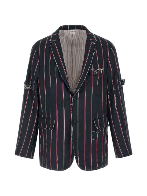 Thom Browne striped fringed blazer