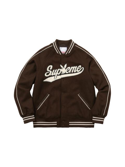 Supreme Supreme Playboy Wool Varsity Jacket Brown