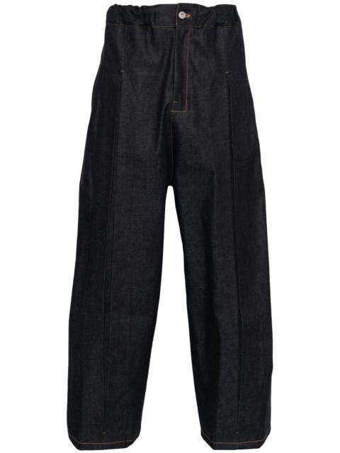 sage NATION inverted-pleat jeans