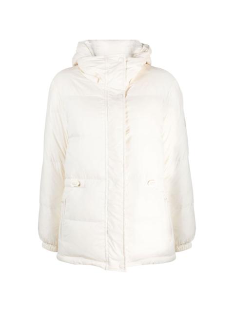 Yves Salomon logo-patch hooded padded jacket
