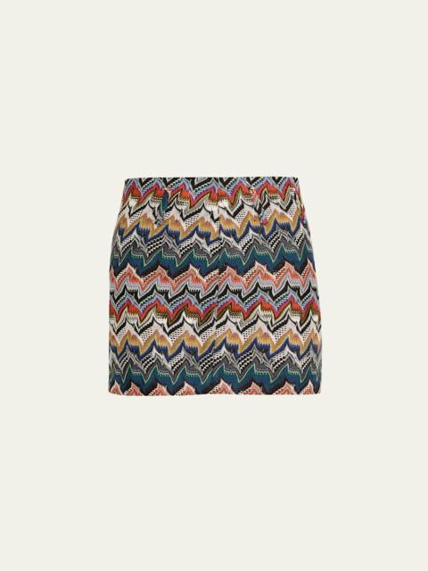 Missoni Metallic Zigzag Mini Skirt