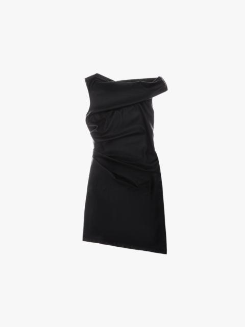 Helmut Lang FAUX LEATHER ASYMMETRICAL DRESS