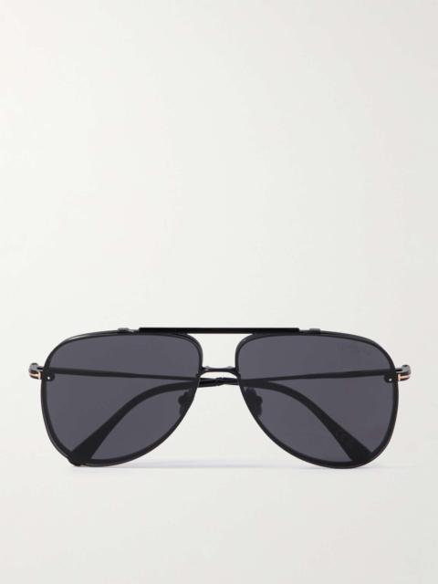 TOM FORD Leon Aviator-Style Stainless Steel Sunglasses
