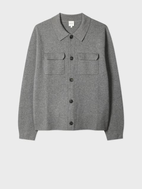 Paul Smith Grey Merino-Cotton Patch-Pocket Cardigan