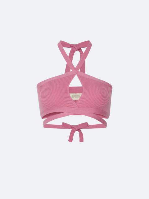 LAPOINTE Wool Criss Cross Halter Top