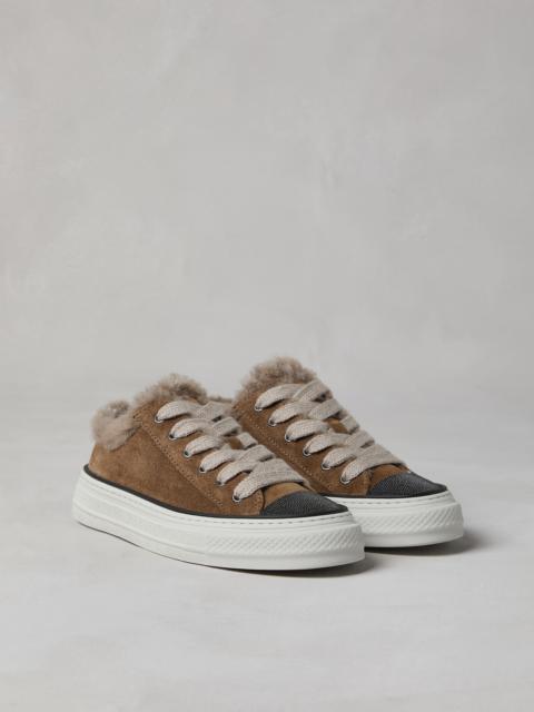【関税込み】BRUNELLO CUCINELLI Precious Toe' sneakers Suede sneakers with precious toe - BRUNELLO CUCINELLI - Virno