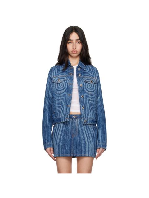 Jean Paul Gaultier Blue Spiral Denim Jacket