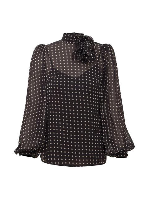 Zimmermann CLASH DOT DRAPE TIE TOP
