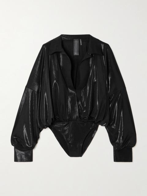 NORMA KAMALI Super Lace And Stretch-jersey Bodysuit