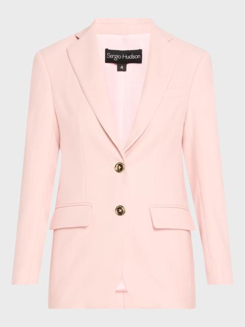 Sergio Hudson Single-Breasted Wool Blazer