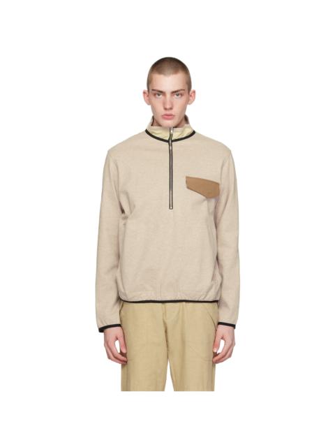 RANRA Beige Stand Collar Sweatshirt