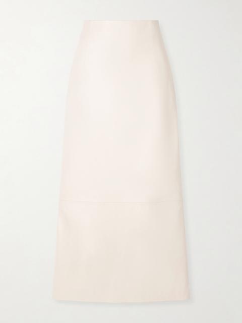Loulou de Saison Inga Paneled Leather Midi Skirt