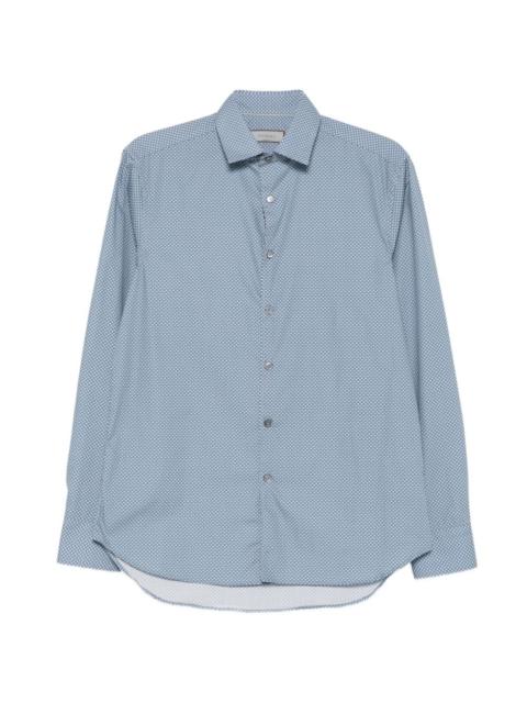 Canali geometric-print long-sleeve shirt