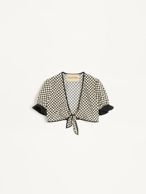 Valentino POPLIN TOP WITH PLUS DE POIS PRINT
