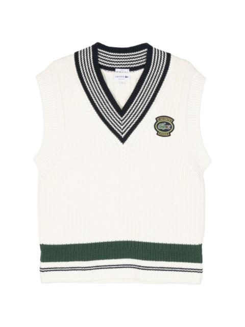 LACOSTE logo-patch cotton-blend vest