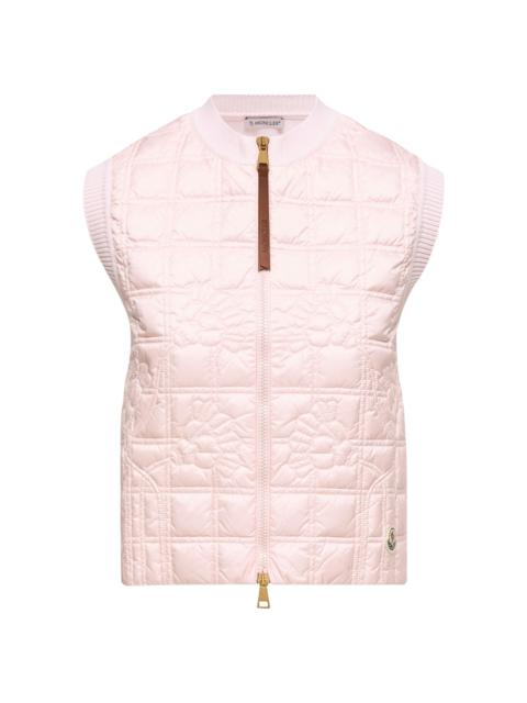 Moncler Women's Puffer Vest in Cotton - Light Pink