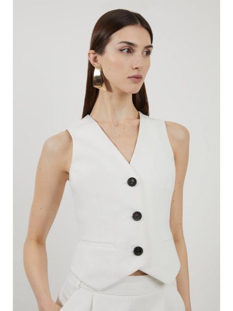 KAREN MILLEN Clean Tailored Grosgrain Tipped Waistcoat