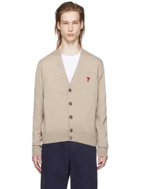 AMI Paris Ami de Coeur-embroidery wool cardigan