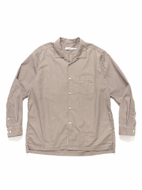 nonnative Officer L/S Shirt Cotton Broad London Stripe Khaki
