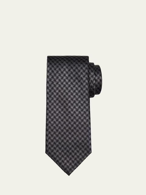 Brioni Men's Bicolor Silk Houndstooth Tie