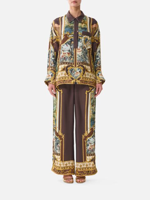 CAMILLA RELAXED COLLARED SHIRT WITH POCKET ANIMALS IN THE PALACE