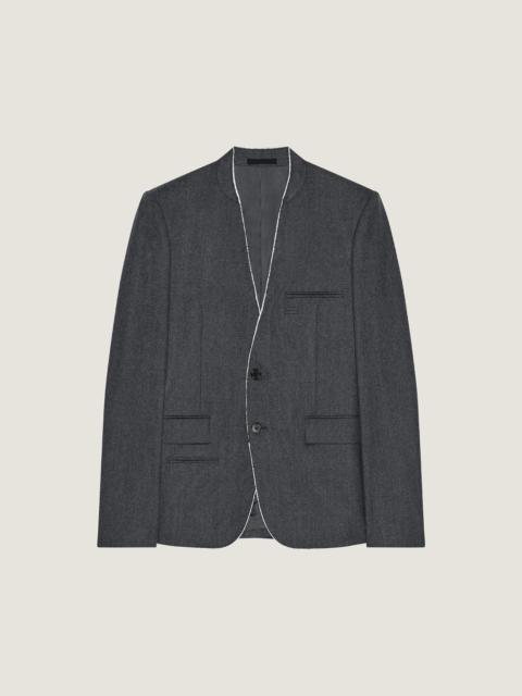 Givenchy SINGLE-BREASTED COLLARLESS FITTED JACKET IN FLANNEL