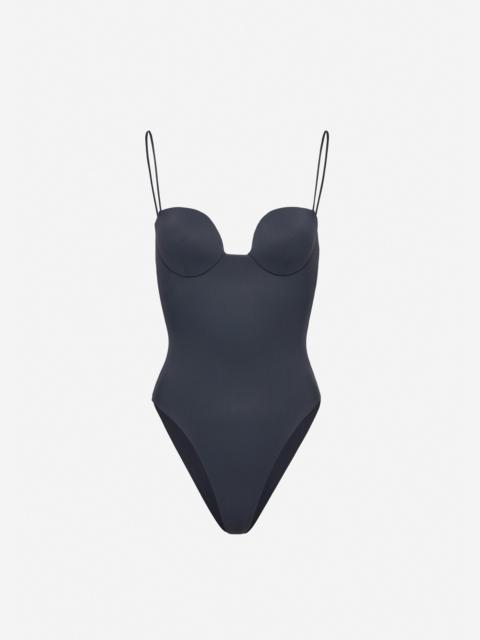 MAGDA BUTRYM Retro bustier swimsuit in grey