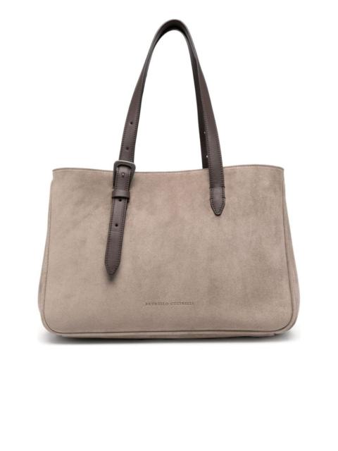 Twohandle Suede Handbag