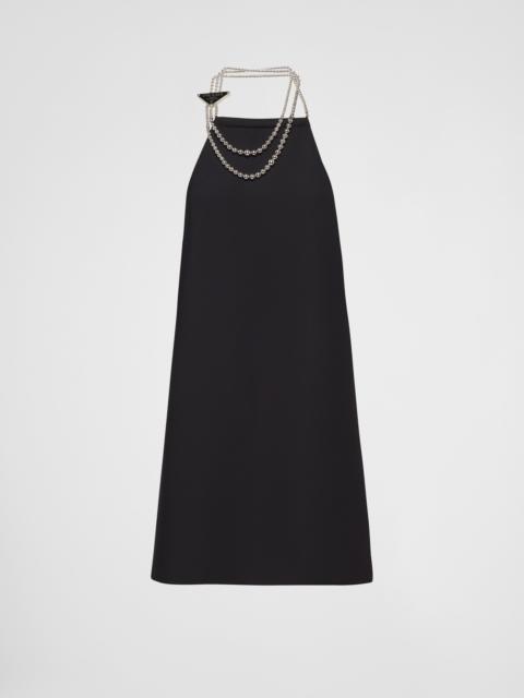 Prada Cady mini-dress with necklace