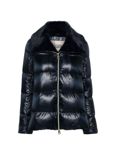 faux-fur collar puffer jacket