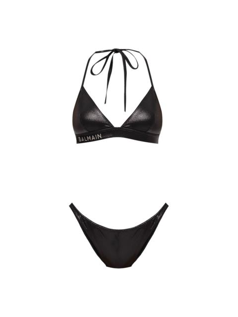 logo-embroidered bikini