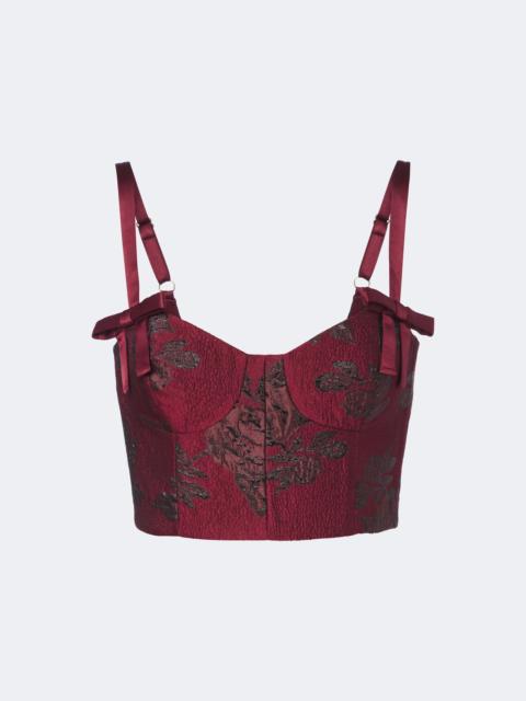 REBECCA VALLANCE Waverly floral cloqué bustier top