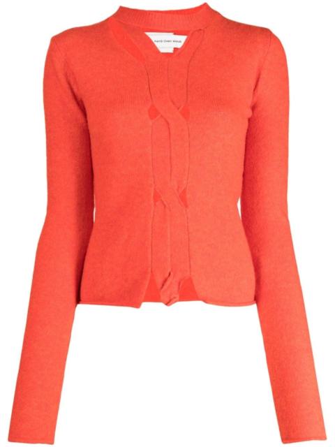 cut-out fine-knit jumper