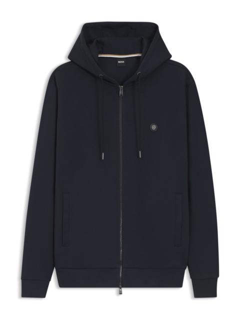 COTTON-BLEND ZIP-UP HOODIE WITH DOUBLE B MONOGRAM