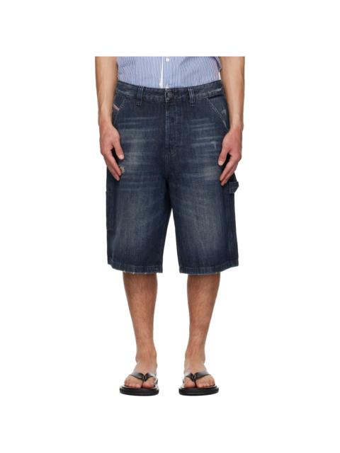 Diesel Blue D-Livery-W-Short Denim Shorts