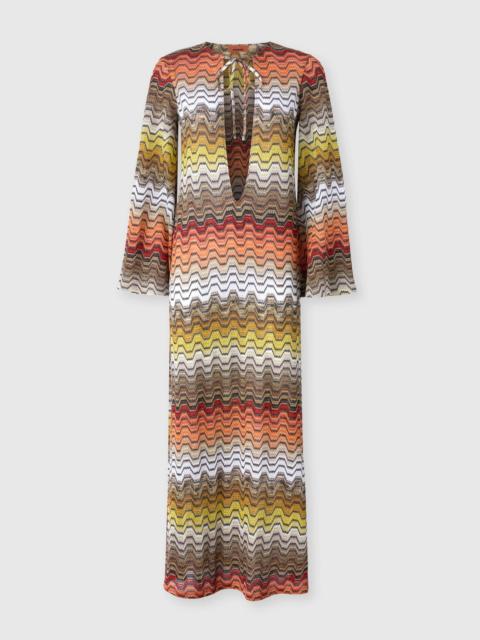 Missoni Long dress with greek motif and deep V-neckline