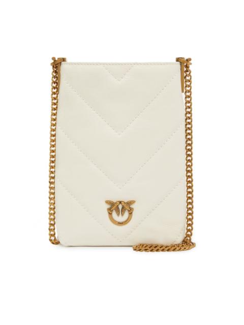 PINKO quilted Love Birds-embellished phone bag