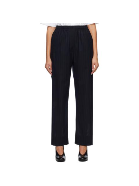 MARGARET HOWELL Navy Pinstriped Trousers