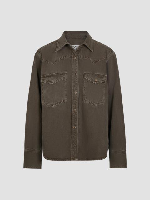 TWP Women's Yellowstone Cotton Denim Shirt - Slate