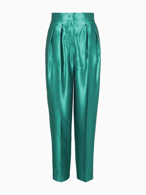 GIORGIO ARMANI Two-dart trousers in silk and linen