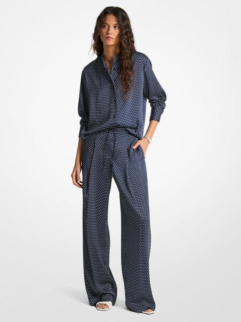 MICHAEL KORS Polka Dot Print Satin Shirt